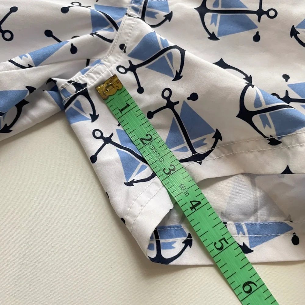 Janie and Jack Toddler Boys 12-18 Months Sailboat Anchor Swim Shorts White Blue